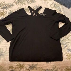2/$30 NWT Black off shoulder sweater